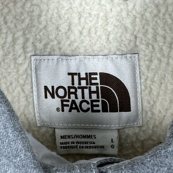 The North Face Campshire Shirt Jacket Mens Large Gray Sherpa Lined Organic Fiber - Picture 4 of 8